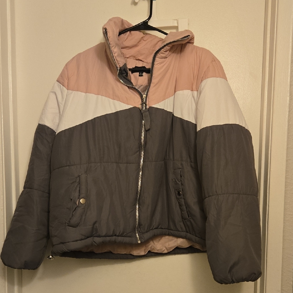 New Look Tri-Color Puffer Jacket